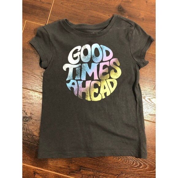 Gap Kids Size XS 4/5 Gray Good Times Ahead T shirt! - Picture 1 of 6